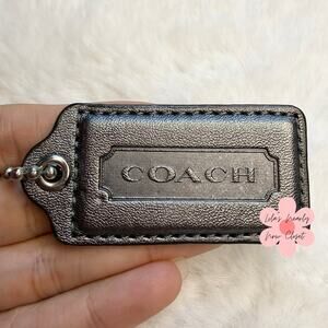 2” COACH Silver Fob Bag Charm Hang tag Hangtag